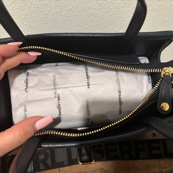 Karl Lagerfeld Black and Gray Checkered Bag - Picture 10 of 10